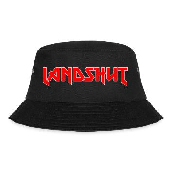 Modisches Heimat LANDSHUT Metal-Design - Bucket Hat - Schwarz - Vorne - Lela (165cm)