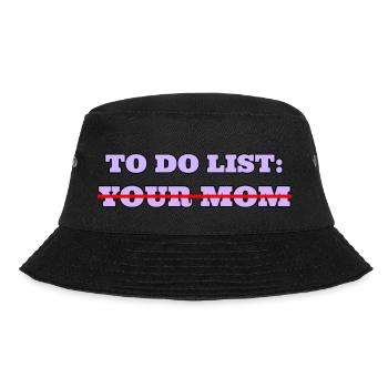 To-Do-Liste für deine Mutter - Bucket Hat - Schwarz - Vorne - Lela (165cm)