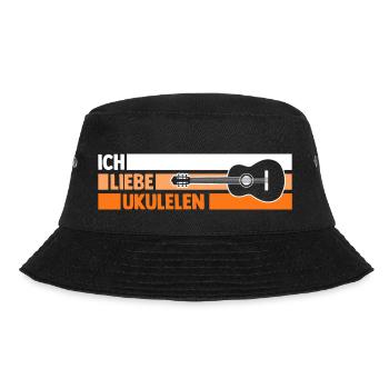 Gitarre Musiker Musikinstrument Ukulele - Bucket Hat - Schwarz - Vorne - Lela (165cm)