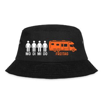 Wohnmobil Wohnwagen Camping Camper - Bucket Hat - Schwarz - Vorne - Lela (165cm)