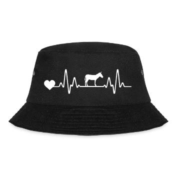 Herzschlag EKG Linie Esel - Bucket Hat - Schwarz - Vorne - Lela (165cm)