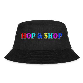 Hüpfen und Einkaufen - Bucket Hat - Schwarz - Vorne - Lela (165cm)