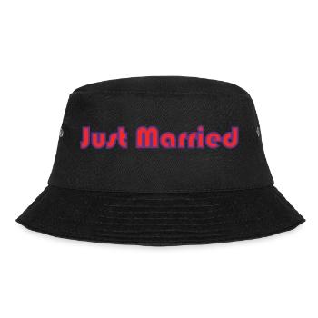 PAAR. ICH HABE GERADE GEHEIRATET. Junggesellinnenabschied. HEILIGER VALENTINSTAG. MARIES - Bucket Hat - Schwarz - Vorne - Lela (165cm)