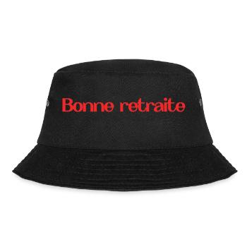RUHESTAND. GLÜCKLICHER RUHESTAND. GLÜCKLICHER RÜCKZUGSORT - Bucket Hat - Schwarz - Vorne - Lela (165cm)