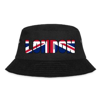 London – Bold Text with UK Flag Inside - Bucket Hat - black - Front - Lela (165cm)