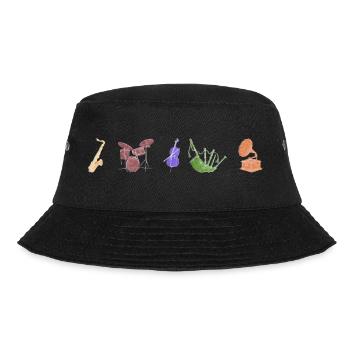 Boho Line Art Design, Series "Music" - Bucket Hat - black - Front - Lela (165cm)