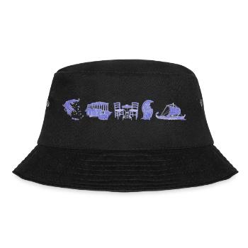 Boho Line Art Design, Series "Greece" - Bucket Hat - black - Front - Lela (165cm)