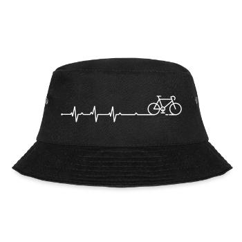 Heartbeat Bicycle Line Art - Bucket Hat - black - Front - Lela (165cm)