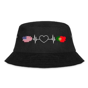 Awesome American Portuguese Heartbeat For - Bucket Hat - Schwarz - Vorne - Lela (165cm)