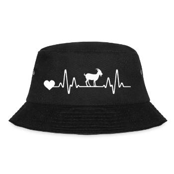 Bauernhof Landwirt Bauer Herzschlag Ziegen - Bucket Hat - Schwarz - Vorne - Lela (165cm)