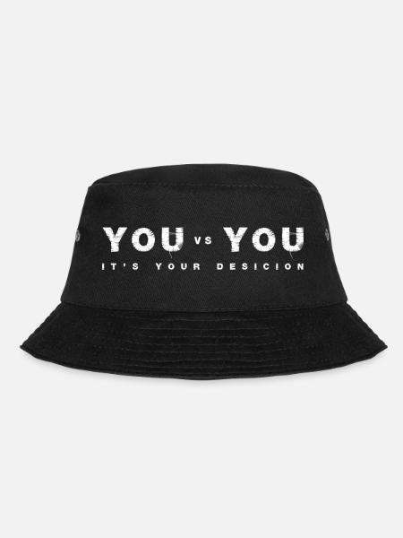 You vs You weiß - Motivation und Mindset - Bucket Hat - Schwarz