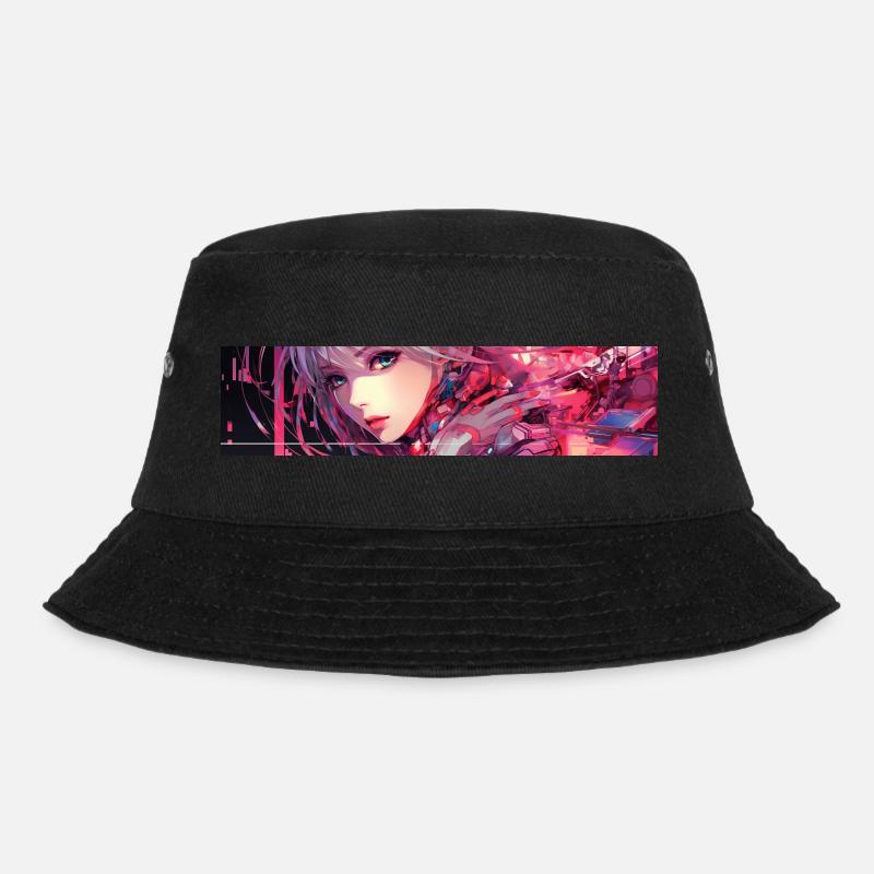 Anime Cyber - Bucket Hat - Schwarz