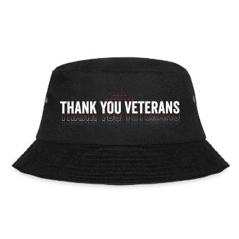 American Flag Thank you Veterans Proud Veteran - Bucket Hat - black - Front - Lela (165cm)
