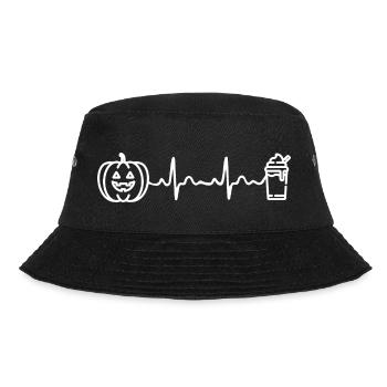 Halloween Herzschlag Pumpkin Spice Latte - Bucket Hat - Schwarz - Vorne - Lela (165cm)