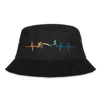 Triathlon-Herzschlag - Bucket Hat - Schwarz - Vorne - Lela (165cm)