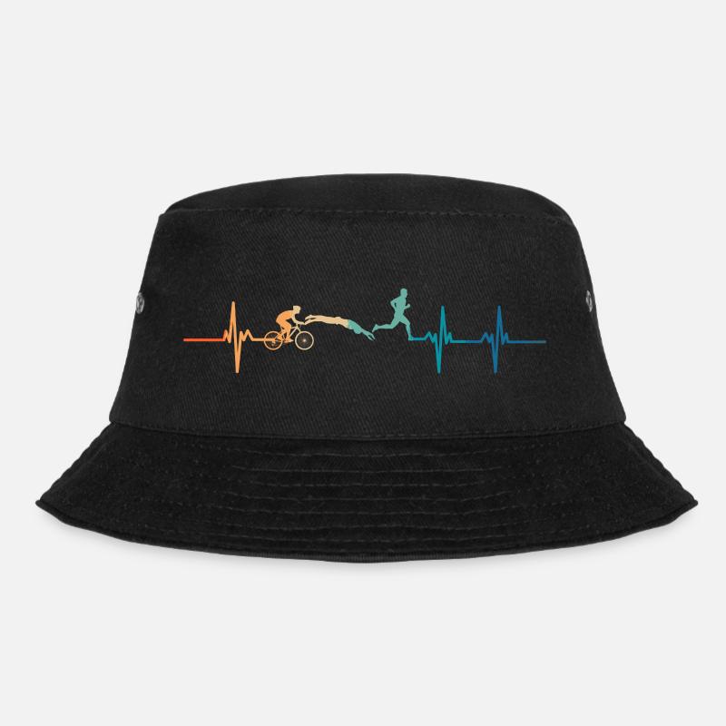 Triathlon-Herzschlag - Bucket Hat - Schwarz