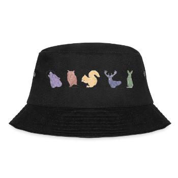 Boho Line Art Design, Series "Woods" - Bucket Hat - black - Front - Lela (165cm)