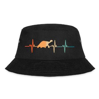 Herzschlag-Schildkröte - Bucket Hat - Schwarz - Vorne - Lela (165cm)
