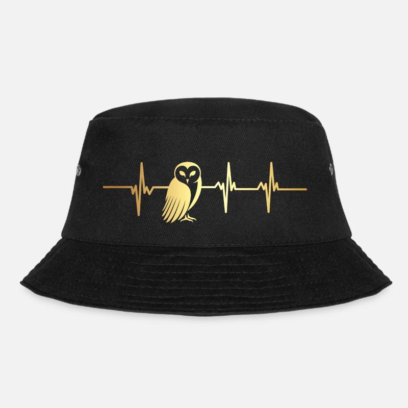 Herzschlag-Eule - Bucket Hat - Schwarz