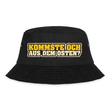 Kommste och aus dem osten DDR GDR Ossi - Bucket Hat - Schwarz - Vorne - Lela (165cm)