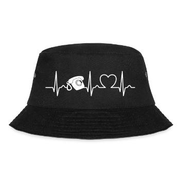 ECG curve - heart curve - analog telephone - Bucket Hat - black - Front - Lela (165cm)