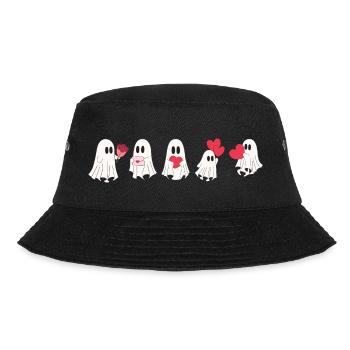 Geister der Liebe - Geschenk zum Valentinstag - Bucket Hat - Schwarz - Vorne - Lela (165cm)