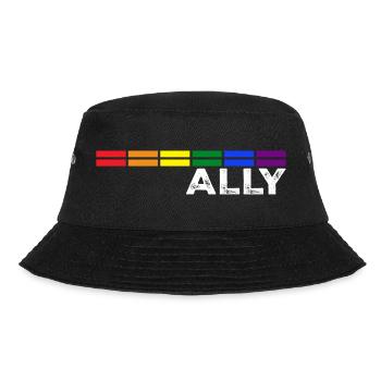 Proud Ally Bars Equality LGBTQ Rainbow Flag Gay - Bucket Hat - black - Front - Lela (165cm)