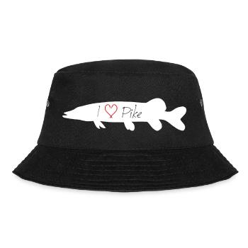 I Love Pike in white with transparent lettering - Bucket Hat - Schwarz - Vorne - Lela (165cm)