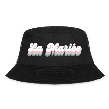 Die Retro-Braut - passendes T-Shirt - Bucket Hat - Schwarz - Vorne - Lela (165cm)