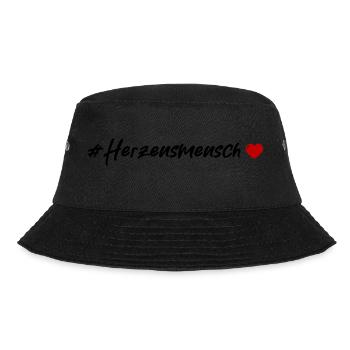 Herzensmensch Herz - Bucket Hat - Schwarz - Vorne - Lela (165cm)