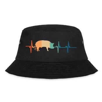 Herzschlag des Schweins - Bucket Hat - Schwarz - Vorne - Lela (165cm)