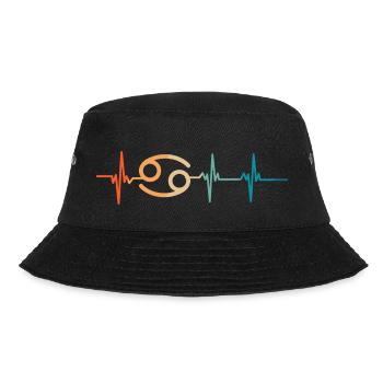 Cancer Heartbeat Star Sign - Bucket Hat - black - Front - Lela (165cm)