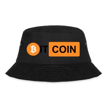 Krypto Bitcoin BTC prn 3 - Bucket Hat - Schwarz - Vorne - Lela (165cm)