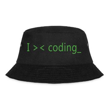 Ich liebe es, Programmierer zu programmieren - Bucket Hat - Schwarz - Vorne - Lela (165cm)
