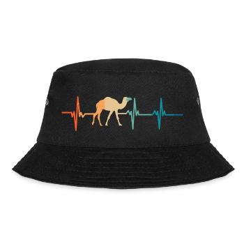 Herzschlag von Kamelen - Bucket Hat - Schwarz - Vorne - Lela (165cm)