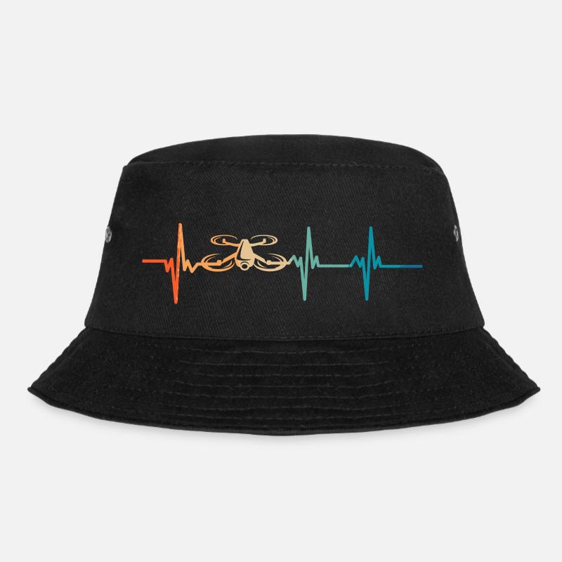 Heartbeat Drone - Bucket Hat - black