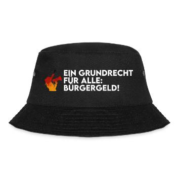 Bürgergeld - Grundrecht - Bucket Hat - Schwarz - Vorne - Lela (165cm)