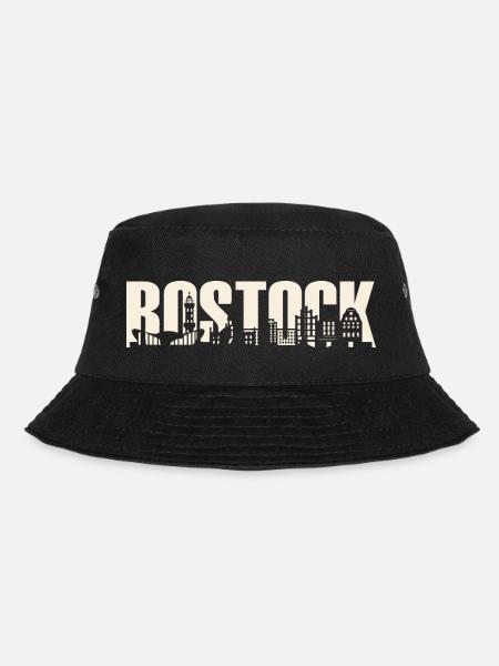 Rostock Ostsee Skyline - Bucket Hat - Schwarz