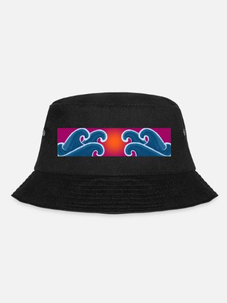 Waves - Bucket Hat - Schwarz