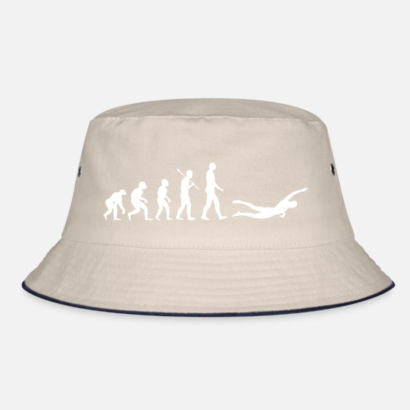 Human Evolution Swimmer Bucket Hat