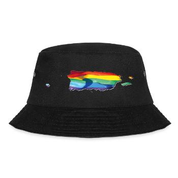 Puerto Rico (USA) | echte Flagge | LGBTQIA+ - Bucket Hat - Schwarz - Vorne - Lela (165cm)