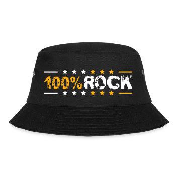 100 % Prozent Rock Heavy Metal Musik Text Logo Fun - Bucket Hat - Schwarz - Vorne - Lela (165cm)