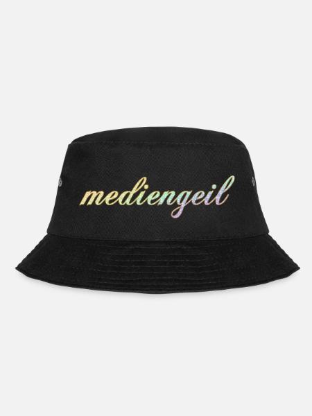 mediengeil Diamond Rainbow frech cooler Schriftzug - Bucket Hat - Schwarz