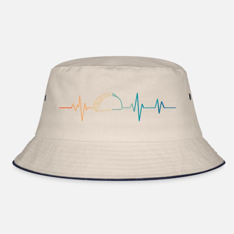 Heartbeat retro tacos Bucket Hat
