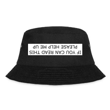 Wenn Sie dies lesen können, helfen Sie mir bitte auf - Bucket Hat - Schwarz - Vorne - Lela (165cm)