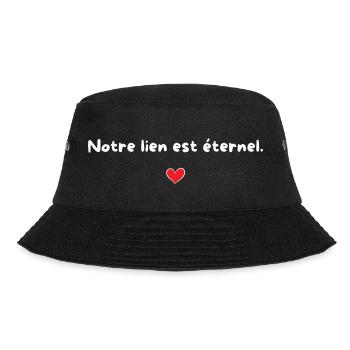 Unser Bund währt ewig - Geschenkidee für Paare - Bucket Hat - Schwarz - Vorne - Lela (165cm)