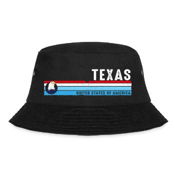 Texas Lone Star State Est 1845 Vintage Klassiker - Bucket Hat - Schwarz - Vorne - Lela (165cm)