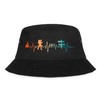 Heartbeat Hiking - Gift Idea - Bucket Hat - black - Front - Lela (165cm)