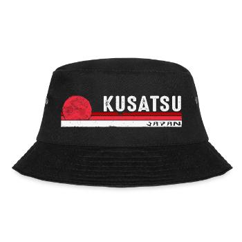 Kusatsu Japan Vintage Retro Design für Onsen - Bucket Hat - Schwarz - Vorne - Lela (165cm)