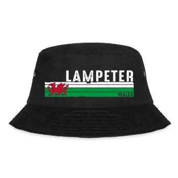 Lampeter Wales Vintage Design für Liebhaber des Kulturerbes - Bucket Hat - Schwarz - Vorne - Lela (165cm)